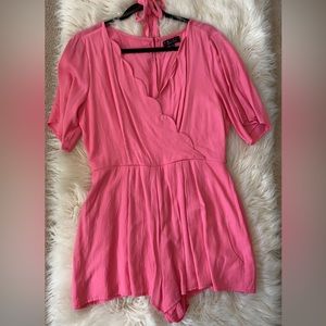 Hot pink short romper